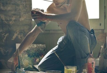 He was speaking so many of my languages. Paint.  Light.  Hardwood floors.  Shirt off. What?