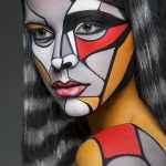 2D or Not 2D, Photos of Faces Painted With Colorful Designs That Look 2-Dimensional