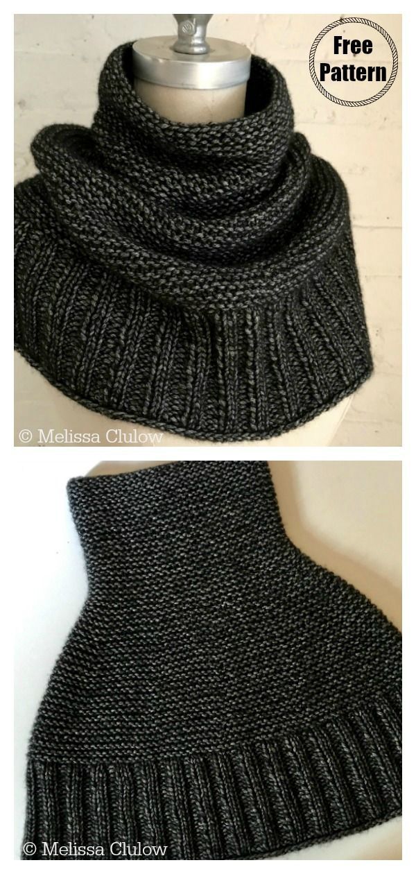 Simple Cowl Free Knitting Pattern #freeknittingpattern #easyknittingpatterns #cowlpattern #cowlneck