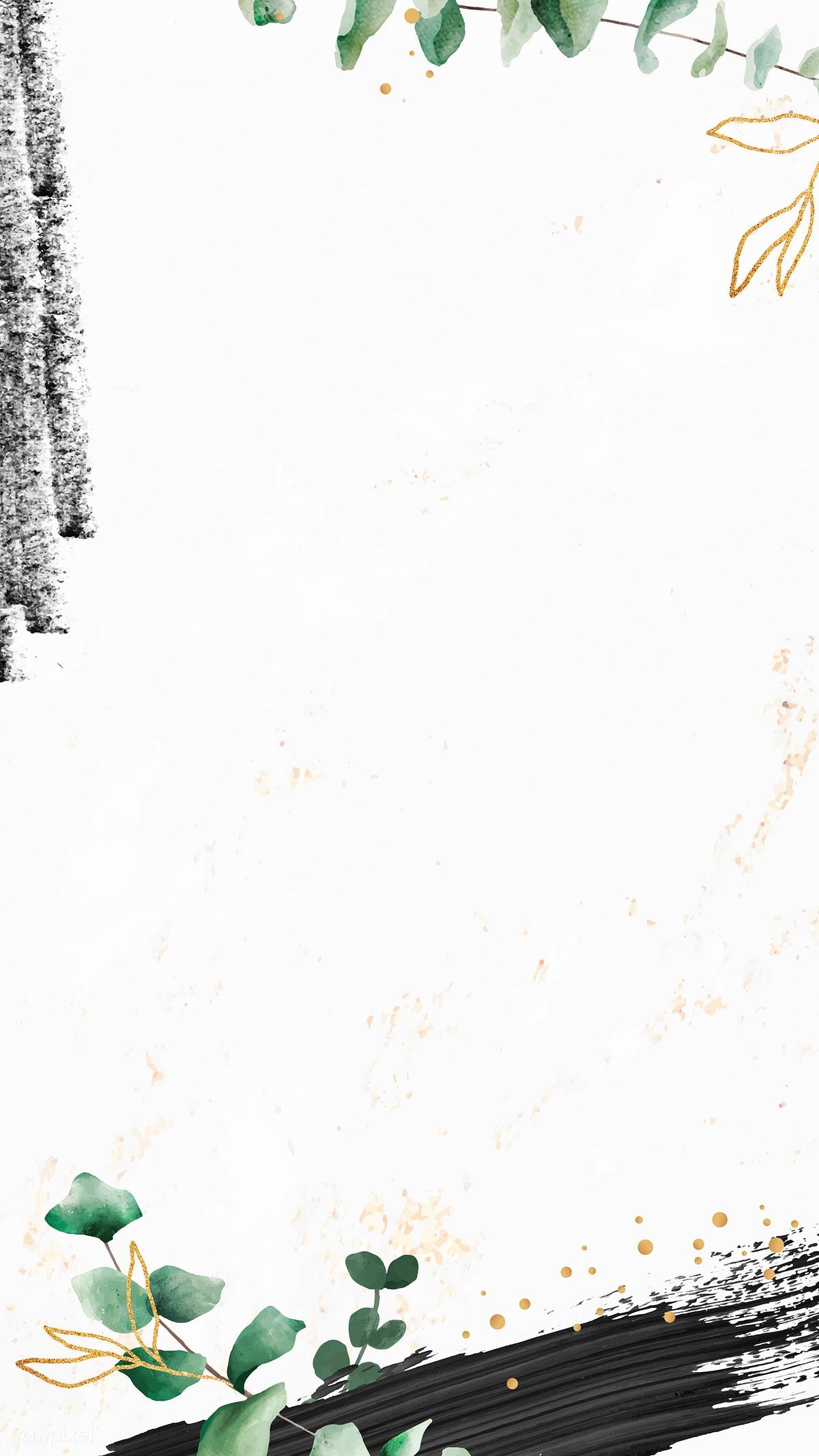 Eucalyptus leaf pattern on white background mobile phone wallpaper vector | premium image by rawpixel.com / katie #vector #vectoart #digitalpainting