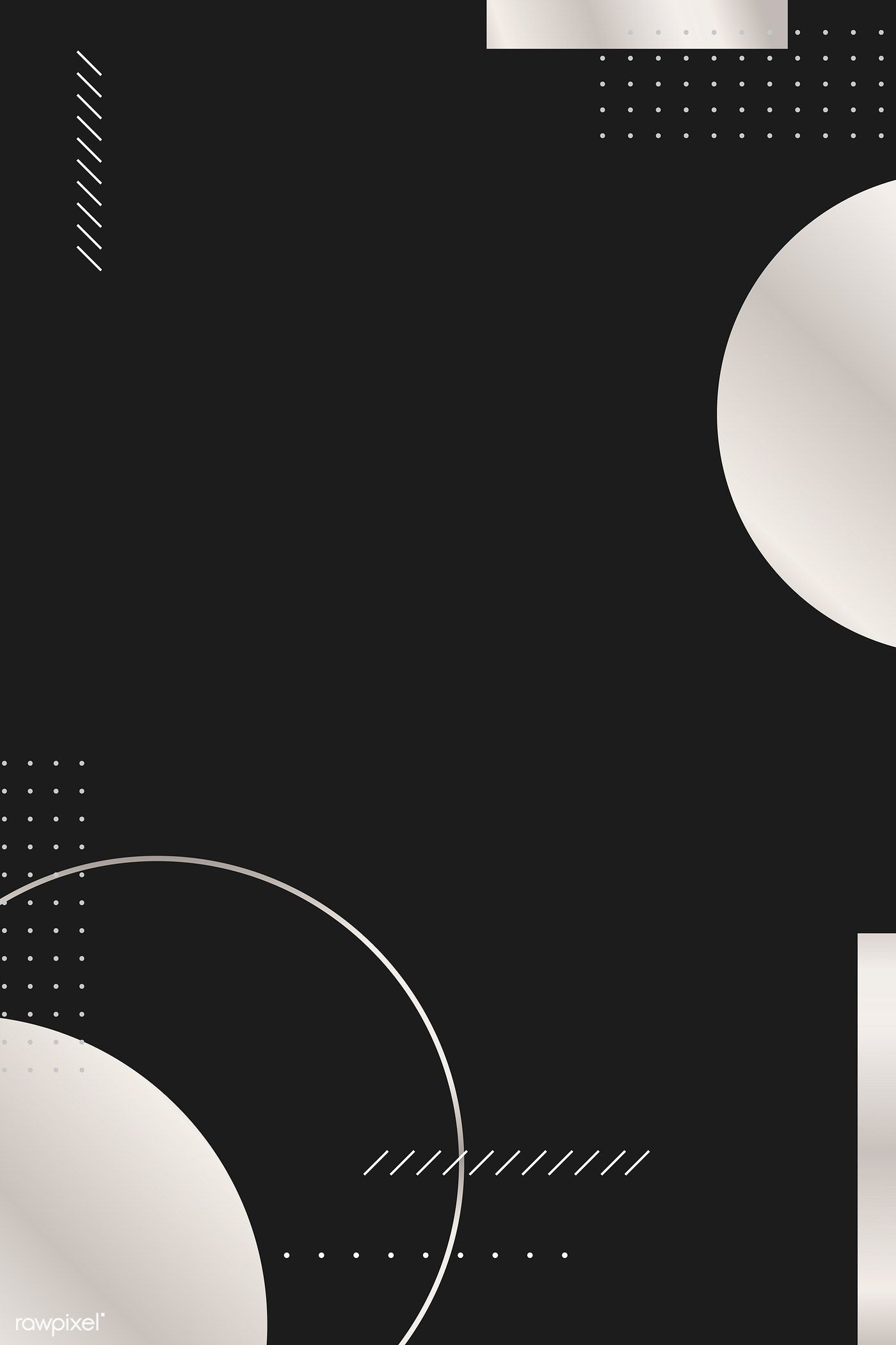 Modern silver geometric pattern on a black background vector | premium image by rawpixel.com / Kappy Kappy