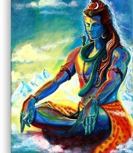 Majestic lord Shiva in Meditation Canvas Print