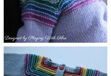 After The Storm Rainbow Cardigan Free Knitting Pattern #freeknittingpattern #knittingpattern #babysweaterfreepattern