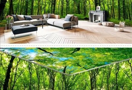 Virgin forest Morning Sunrise theme space entire room wallpaper 3D wal – IDecoRoom