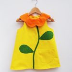 Yellow Flower Collar Girls Dress in cotton by wildthingsdresses