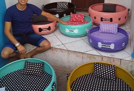 unglaublich Brasilianischer Künstler Making Bed And Dogs von den alten Reifen  unglaublich Brasilianischer Künstler Making Bed And Dogs von den alten Reifen #alten #basteln #Bed #brasilianischer