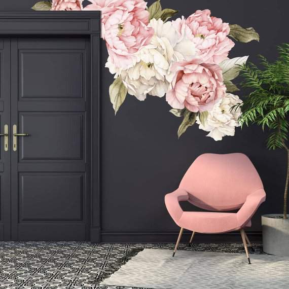 $141.45 peel and stick wall decal could paint wall and then stick