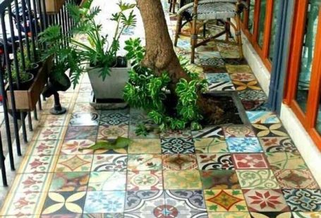 Mosaic flooring, Painting tile floors, Tiles, House interior, Home interior design, Flooring - 24 Classic Painted Floor Tiles Get An Artistic Floor -  #Mosaicflooring