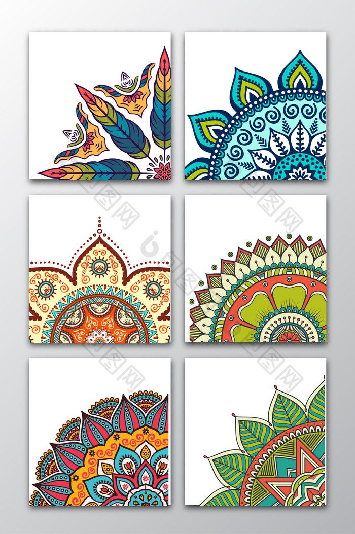 6 vector ethnic floral patterns. #pikbest #background #design #free #download 