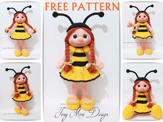 Amigurumi Bee Girl Free Pattern | Tiny Mini Design