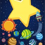 Background scene with rocket and planets in space illustration. Download a Free Preview or High Quality Adobe Illustrator Ai, EPS, PDF and High Resolution JPEG versions. ID #18390007.