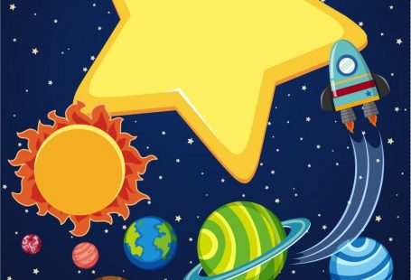 Background scene with rocket and planets in space illustration. Download a Free Preview or High Quality Adobe Illustrator Ai, EPS, PDF and High Resolution JPEG versions. ID #18390007.