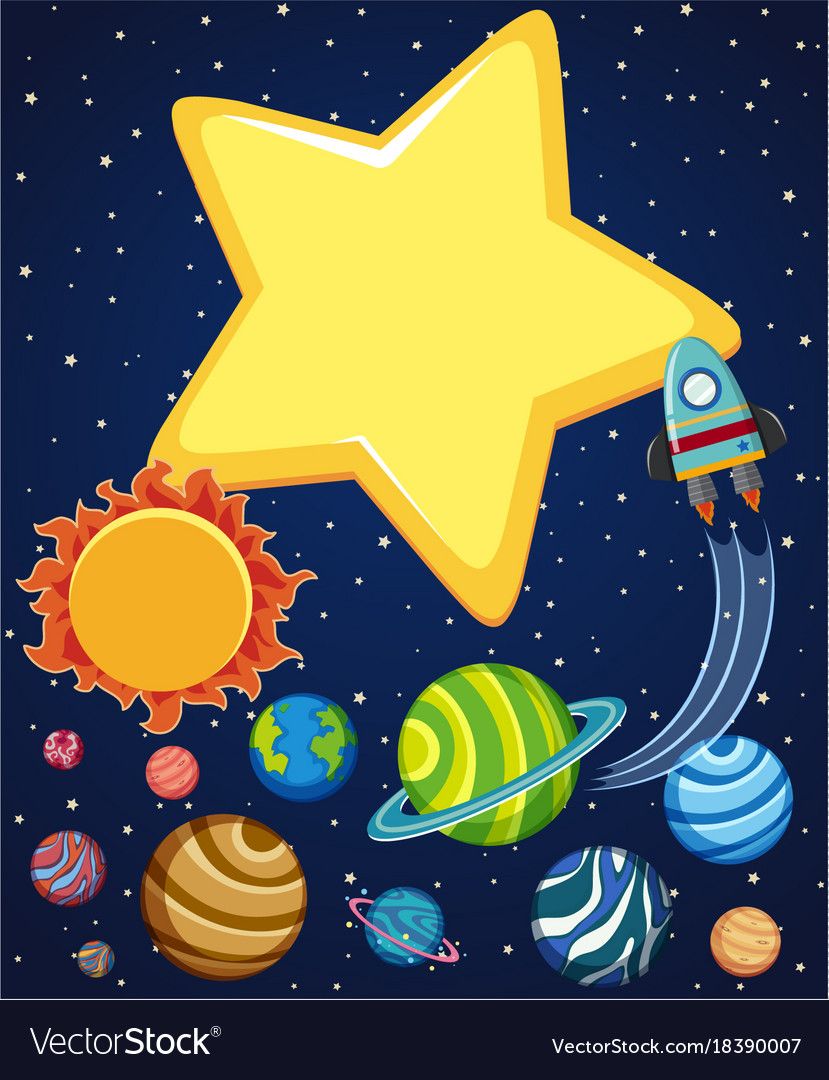 Background scene with rocket and planets in space illustration. Download a Free Preview or High Quality Adobe Illustrator Ai, EPS, PDF and High Resolution JPEG versions. ID #18390007.