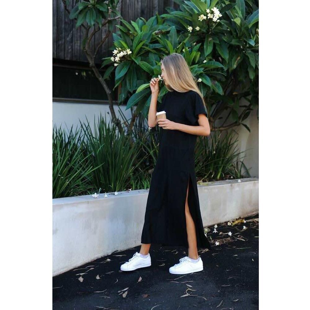 Black Maxi T-Shirt Dress