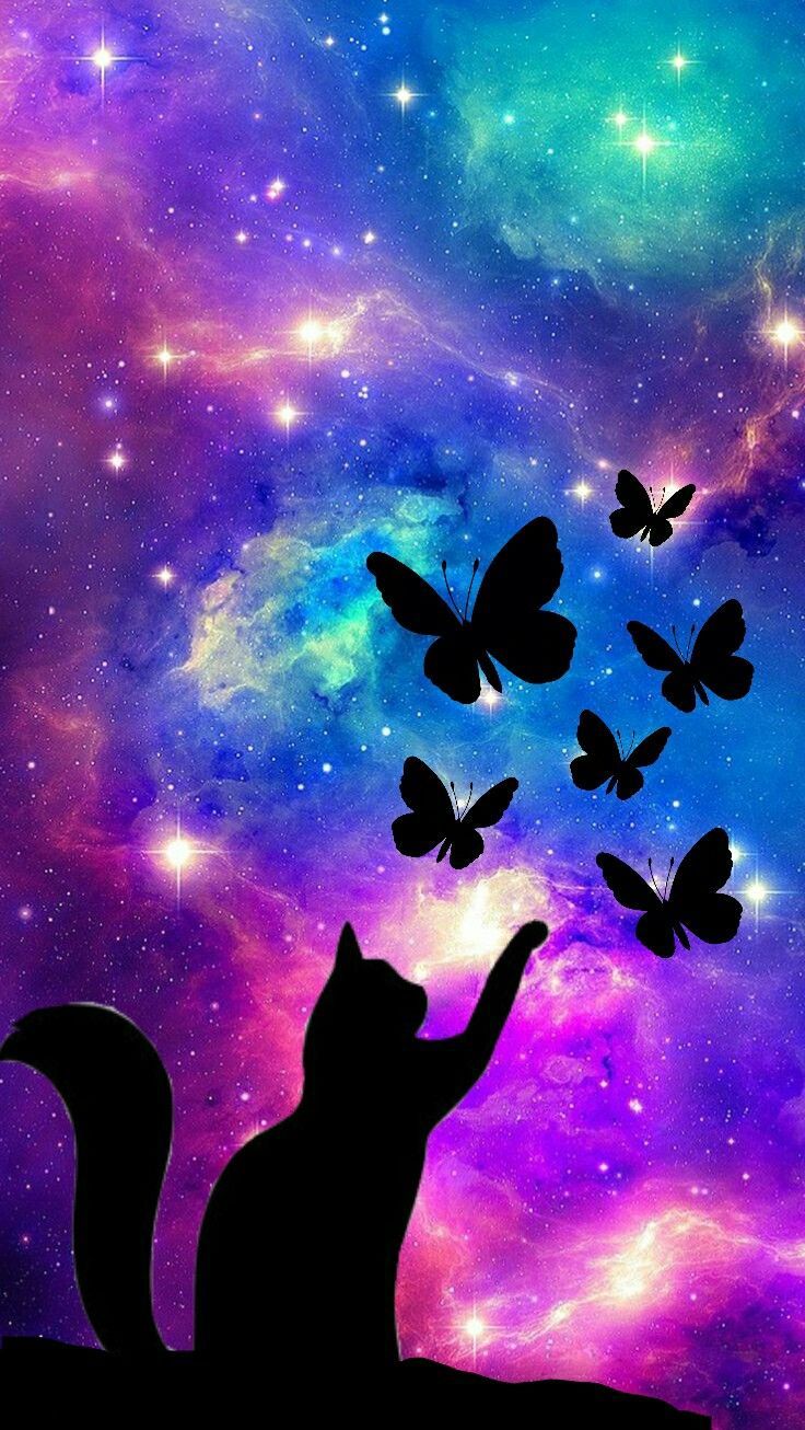 Cat Galaxy With Butterfly's???? #frühlingsdekobasteln Cat Galaxy With Butterfly's????