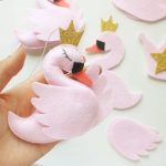 Swan Princess felt ornament swan decoration Stuffed swan baby