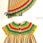 This is another pattern of a very beautiful crochet baby dress that is very colorful and charming in the picture. This is the most attractive and lovely crochet baby dress that is perfect for traditional and cultural events. If you have a traditional festival in your country or your home then you can make this dress for your baby girl. It also gives an idea that it can be made for yourself too by arranging the size into your size. #crochet dress