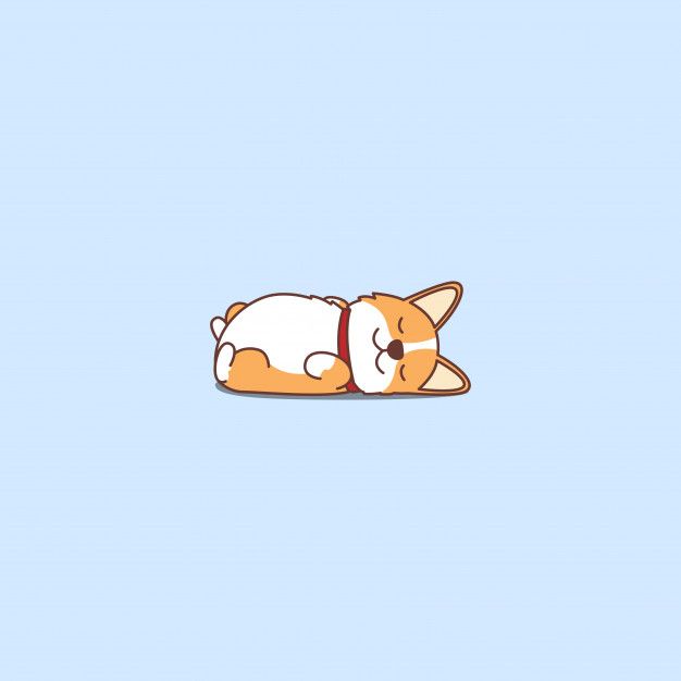 Cute welsh corgi puppy lying on back cartoon icon Premium Vector