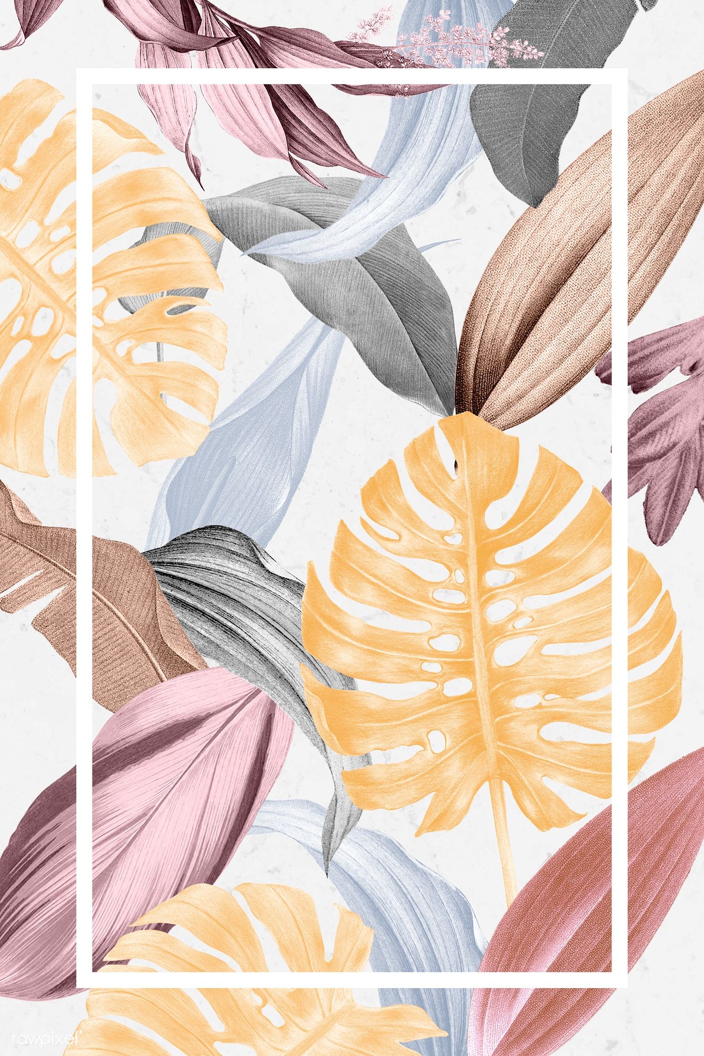 White rectangle frame on a tropical background illustration | premium image by rawpixel.com / HwangMangjoo