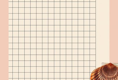 Clam shell pattern on grid background vector