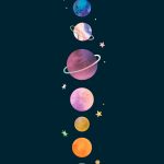 Colorful galaxy watercolor doodle on black background vector