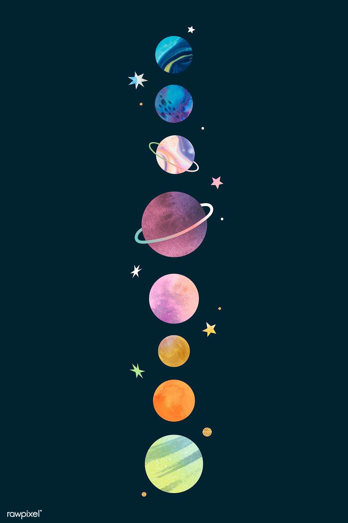Colorful galaxy watercolor doodle on black background vector | premium image by rawpixel.com / Toon #vector #vectorart #digitalpainting
