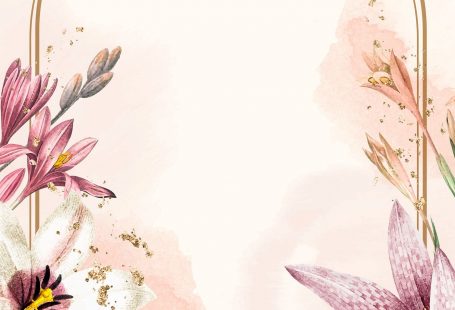Floral gold frame on beige background vector