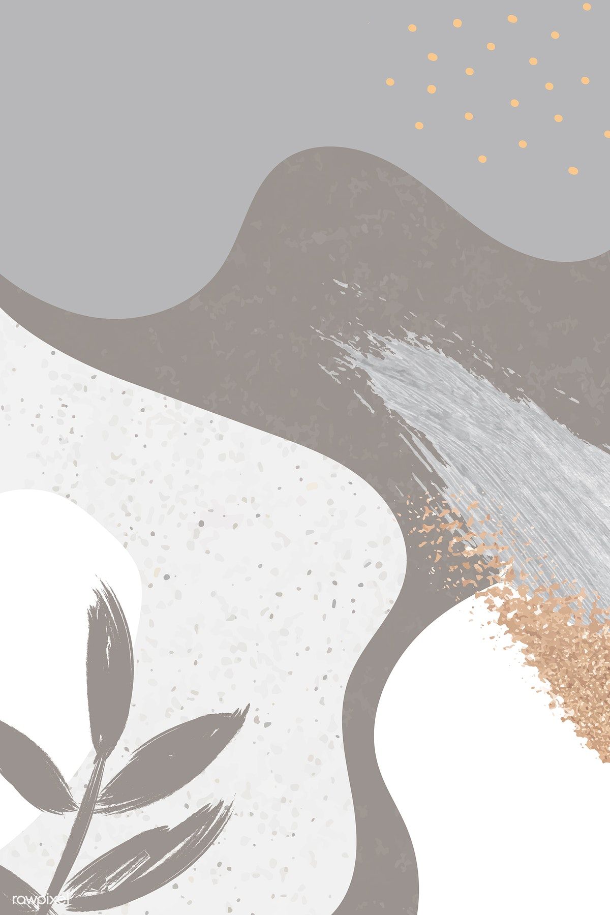 Grayish botanical Memphis pattern background vector | premium image by rawpixel.com / sasi #vector #vectoart #digitalpainting #digita