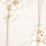 Rectangle cherry blossom frame vector