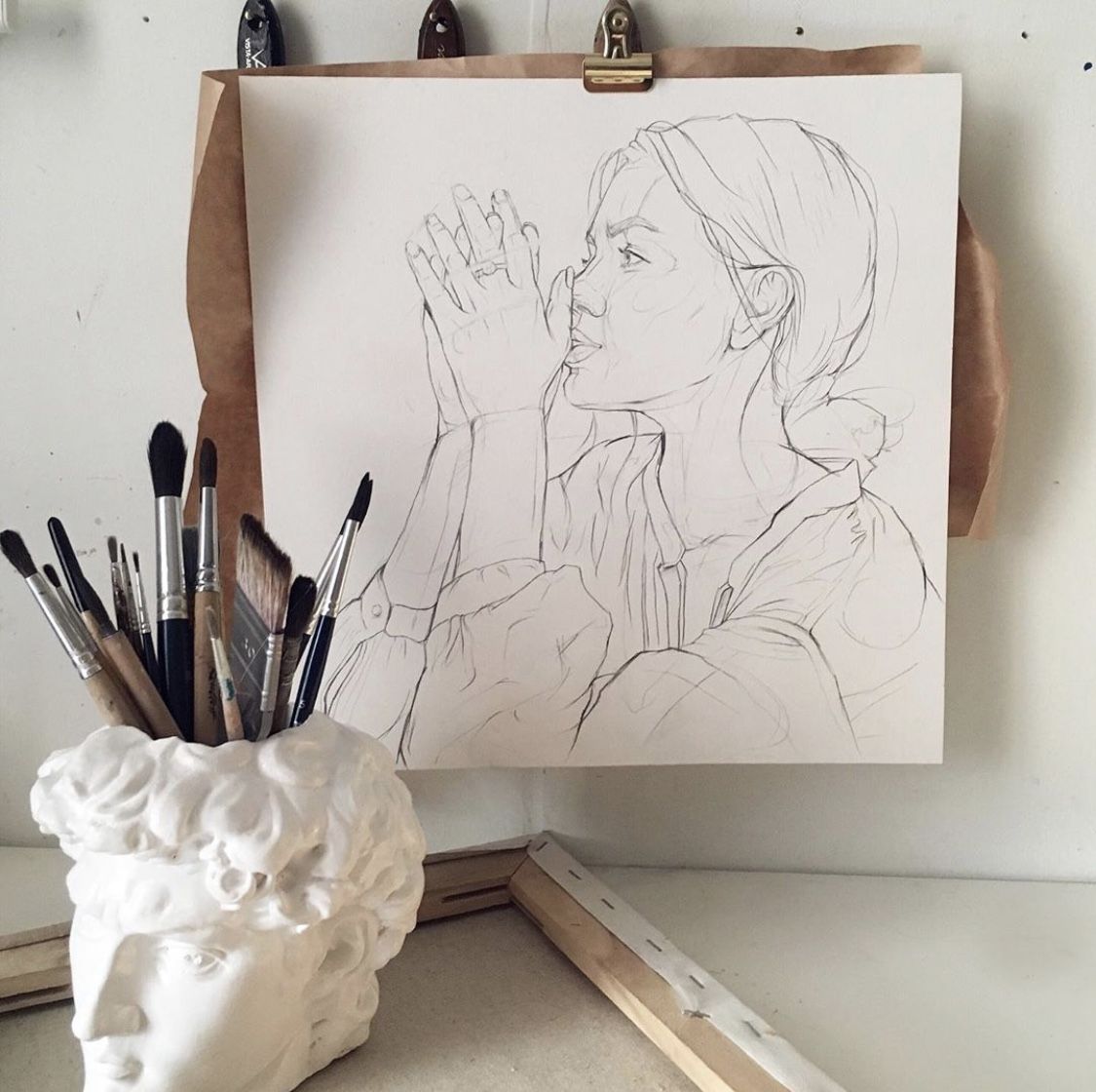#decorforartist #headofdavid #brushholder #penholder #artist 