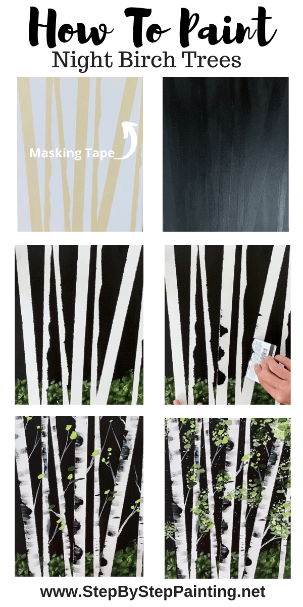 Birch Trees - With Optional Impasto Technique - Step By Step Painting