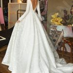 Individuele maat A-lijn silhouet Bonna trouwjurk. Elegante