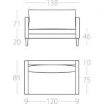 Grip 2-Sitzer Sofa mit Knopfheftung blue Sophisticated LivingSophisticated Living