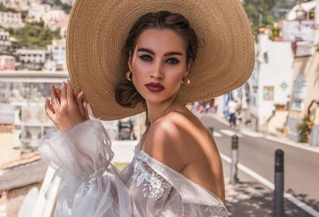 la petra 2019 bridal long poet sleeves off the shoulder v neck heavily embellished bodice elegant romantic fit and flare wedding dress backless chapel train (7) zsdv -- La Petra 2019 Wedding Dresses