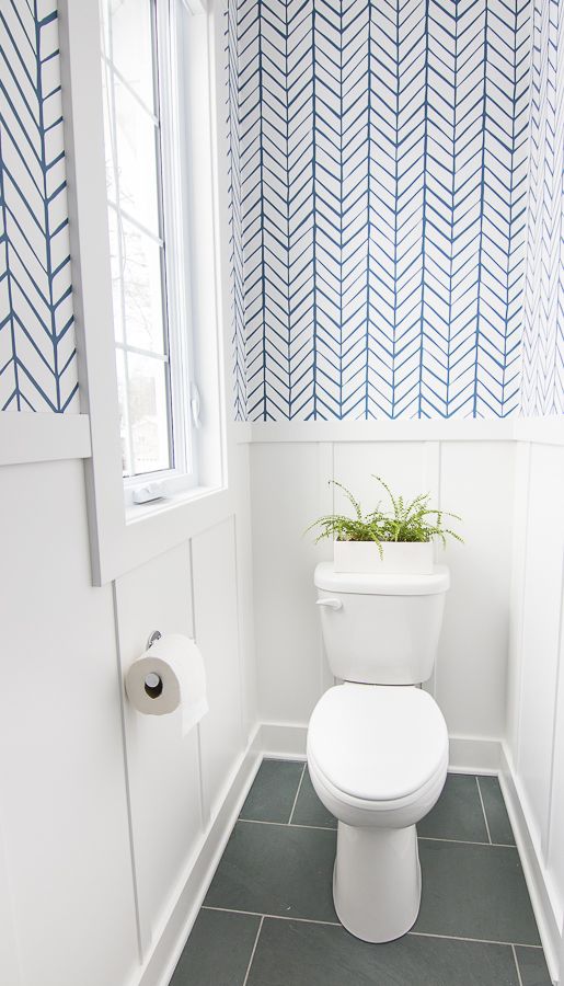 Lake house powder room serena and lily wallpaper
