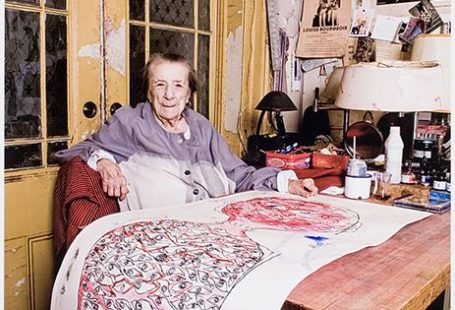 Louise Bourgeois at work, New York, by Dimitris Yeros.
