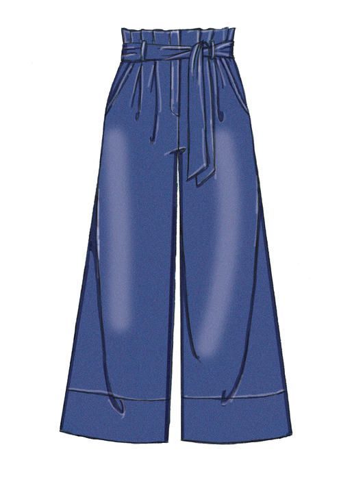 M7726 | McCall's Patterns | Sewing Patterns - Damen Schnittmuster für eine ausgestellte Hose mit hochgeschnittener Paperbag Taille