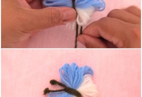 Make Easy 3D Butterfly - Handstickerei  #crochet #sockenstricken #stricken #strickenisttoll
