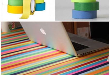 Easily make a rainbow table with washi tape - Mommy Scene