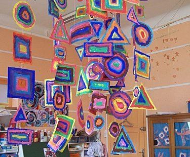 Shape Mobile, art for kids. Please also visit www.JustForYouPro... for colorful inspirational Art and stories. Thank you so much! Blessings!