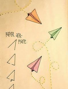 Etapes pour dessiner un avion en papier