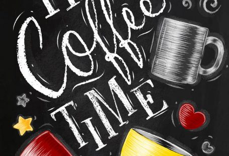 Poster coffee time chalk Royalty Free Vector Image
