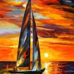 Sailing with the Sun — PALETTE KNIFE Oil Painting by AfremovArtStudio, $239.00