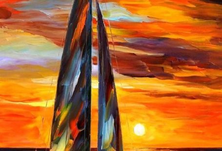 Sailing with the Sun — PALETTE KNIFE Oil Painting by AfremovArtStudio, $239.00