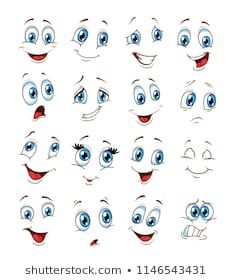 face expressions cartoon. vector ilustration
