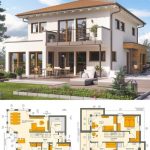 Stadtvilla Neubau mediterran im Landhausstil mit Walmdach Architektur & Galerie - Einfamilienhaus bauen Ideen Grundriss Fertighaus Sunshine 144 V6 Living Haus - HausbauDirekt.de - #Architektur #Bauen #Einfamilienhau