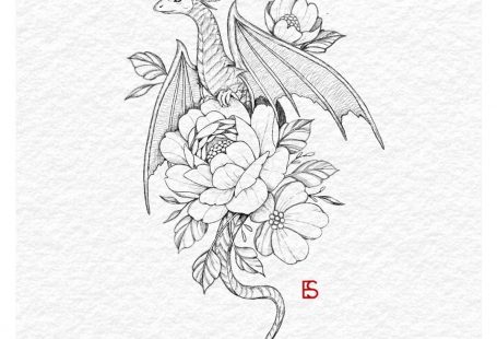 Tattoo Artist • Ella auf Instagram: „Inktober day 12 -“ dragon ”Alle meine Designs für den Oktober sind ab Ende des Monats als Tattoos erhältlich! Ich nehme Buchungen für sie auf ...