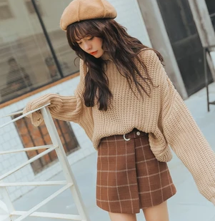 Thickened Woolen Plaid Retro Skirt – ShopFashionova