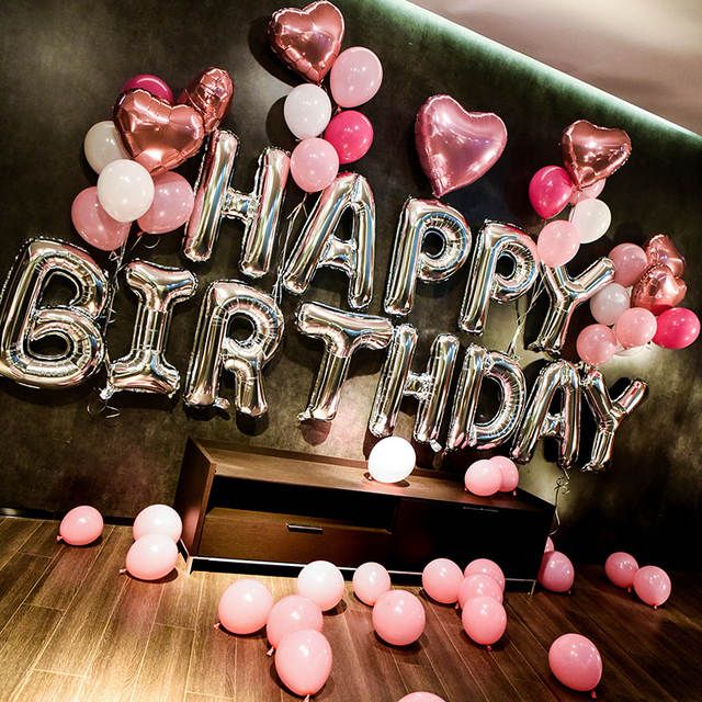 Online Shop 1Set 32Inch Alphabet Happy Birthday Foil Balloon Helium Pink Latex Globos Adult Birthday Decorations For Kids Party background | Aliexpress Mobile