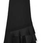 Victoria, Victoria Beckham - Asymmetric Pleated Crepe Mini Dress - Black